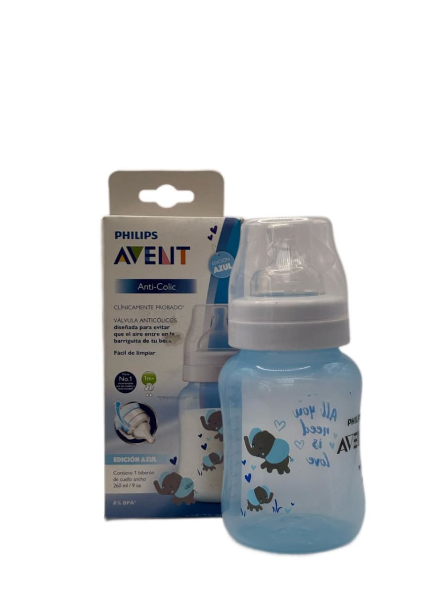 AVENT MAMADERA ANTICOLICOS ELEFANTE AZUL 260 ML2