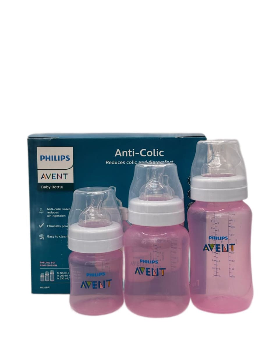 PHILLIPS AVENT SET 3 MAMADERAS ANTICOLICOS CHICA, MEDIANA Y GRANDE. 1