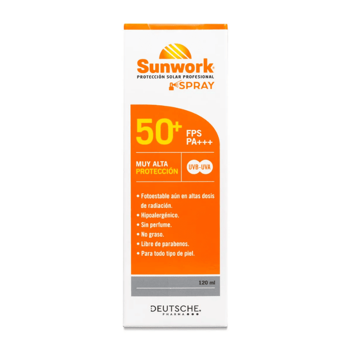 DEUTSCHE SUNWORK PROTECTOR SOLAR EN SPRAY FPS 50+ 120 ML DET.2