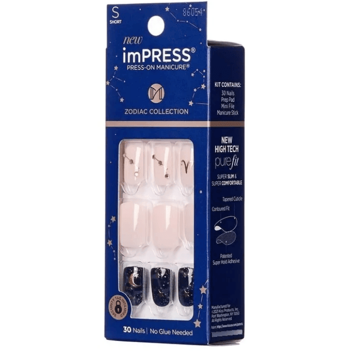 KISS IMPRESS ZODIAC COLLETION ARIES 30 NAILS SHORT DET.2