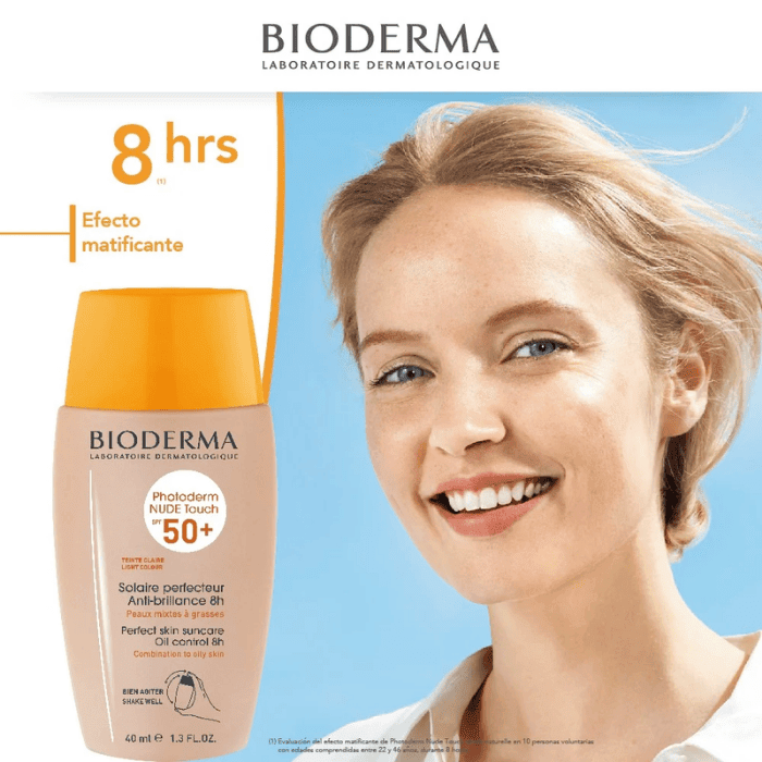 BIODERMA NUDE TOUCH SPF 50+ TINTA MUY CLARA 40 ML DET.2