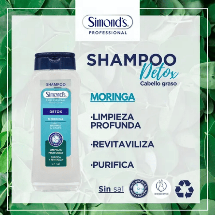 SIMONDS SHAMPOO DETOX MORINGA CABELLO NORMAL A GRASO SIN SAL 410 ML.3