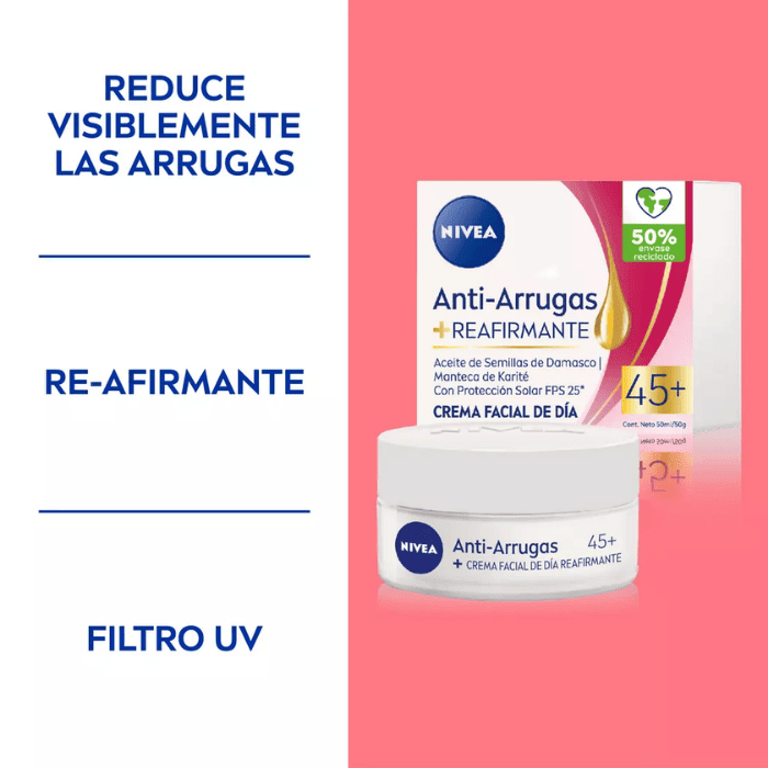 NIVEA CREMA FACIAL DE DÍA ANTIARRUGAS REAFIRMANTE 50 ML DET.3