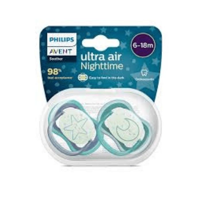 AVENT SET CHUPETES  NIGHTTIME  NIÑA 6-18 m3