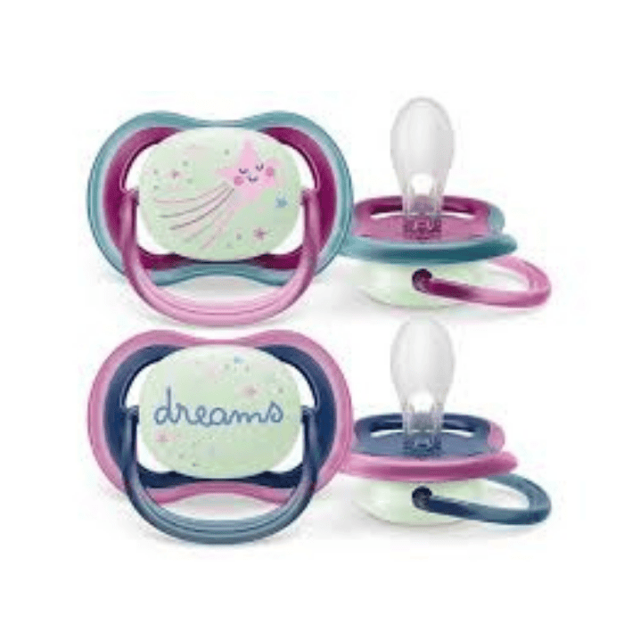AVENT SET CHUPETES  NIGHTTIME  NIÑA 6-18 m2