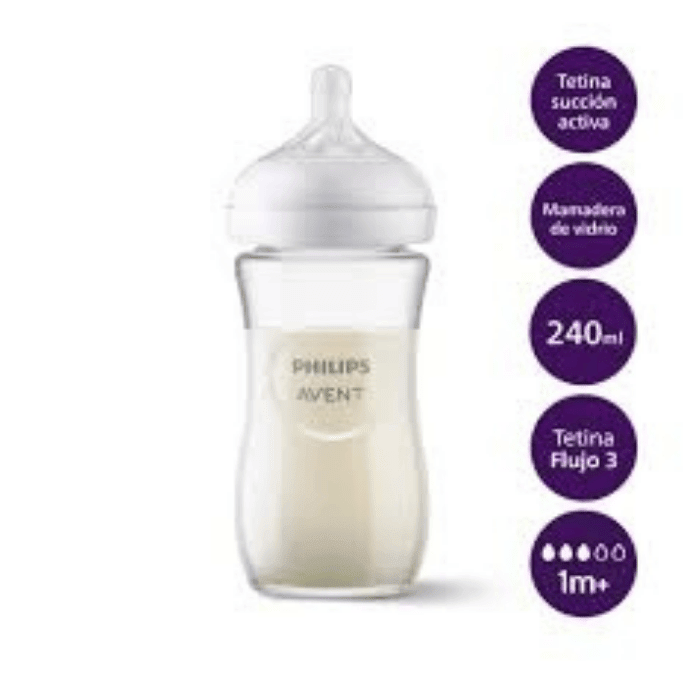 AVENT MAMADERA VIDRIO 1M+.240 ML1