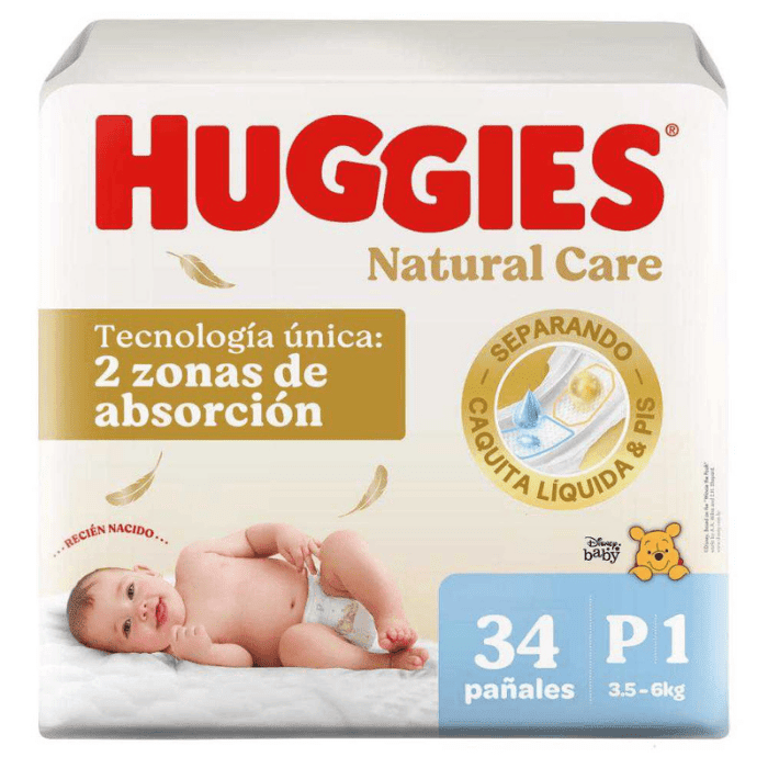 HUGGIES PAÑAL NATURAL CARE 34 U PEQUEÑO2