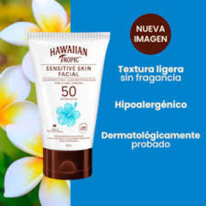HAWAIIAN TROPIC SENSITIVE SKIN FACIAL FPS 50+ 60 ML DET.4