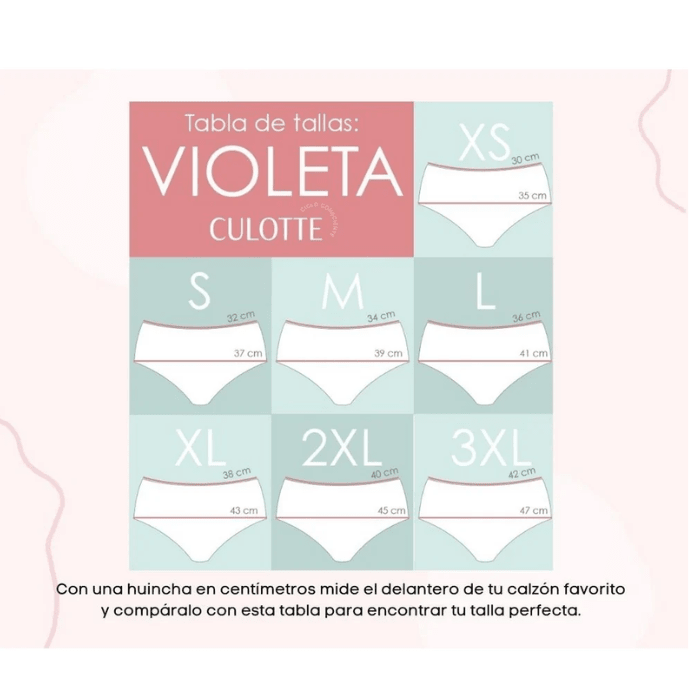 CULOTTE VIOLETA CALZÓN MENSTRUACIÓN NEGRO TALLA L DET.1