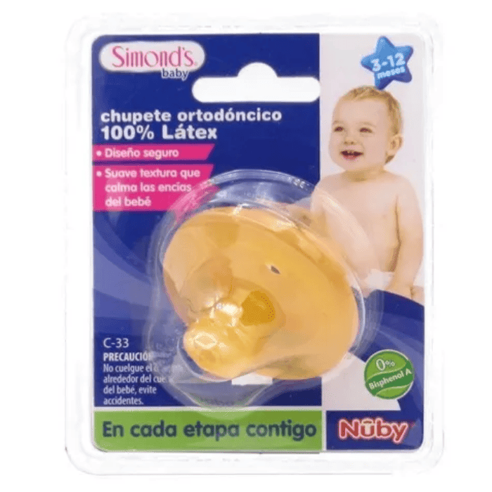 SIMOND'S CHUPETE ORTODONCICO 100% LATEX DET. 0