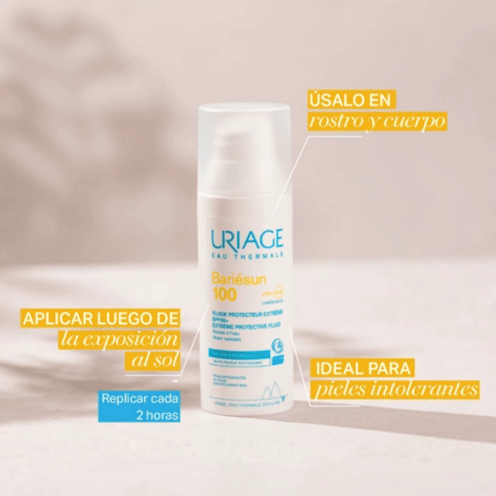 URIAGE PROTECTOR SOLAR ROSTRO BARIÉSUN FLUIDO 100 SPF50+ 50ML2