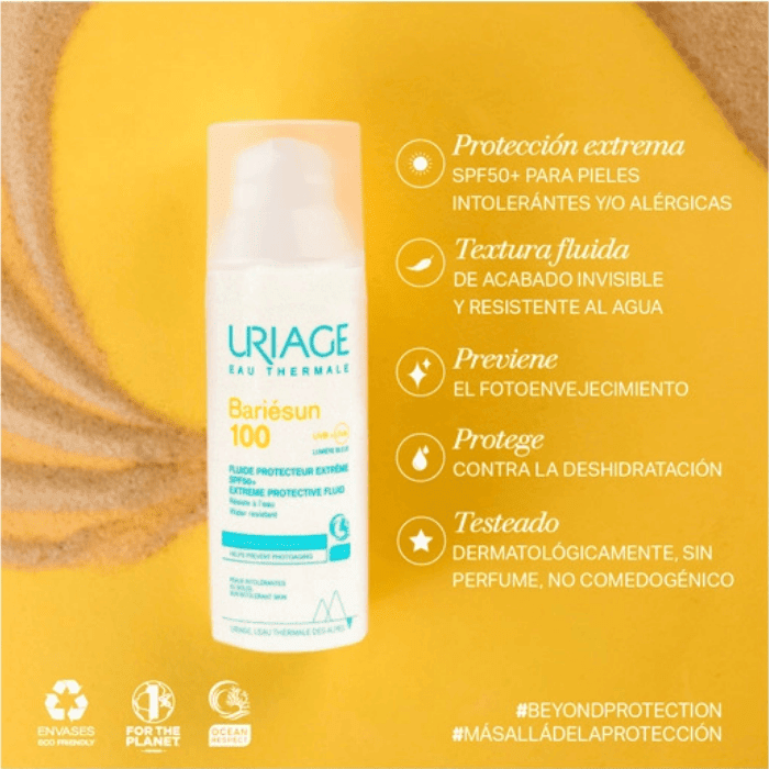 URIAGE PROTECTOR SOLAR ROSTRO BARIÉSUN FLUIDO 100 SPF50+ 50ML3