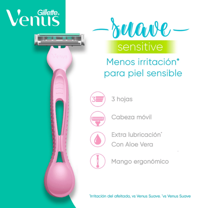 GILLETTE VENUS SUAVE MÁQUINAS PARA AFEITAR DESECHABLES X4.2