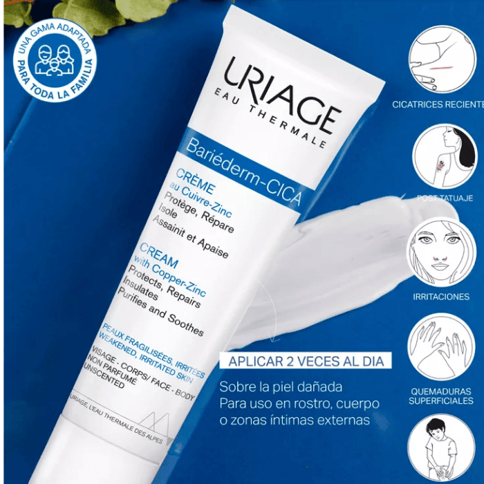 URIAGE CREMA REPARADORA BARIEDERM CON COPPER ZINC 100 ML DET.2