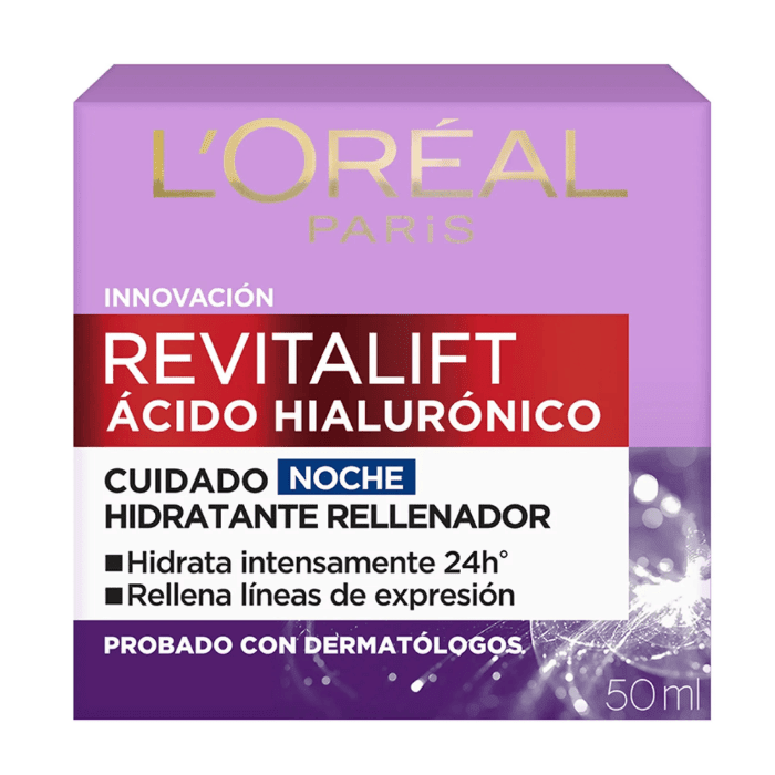 LOREAL CREMA FACIAL DE NOCHE ANTI-ARRUGAS CON ÁCIDO HIALURÓNICO 50ML3