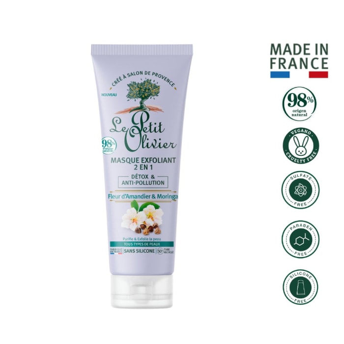LE PETIT OLIVIER MASCARILLA FACIAL EXFOLIANTE 2 EN 1 DÉTOX ANTI-CONTAMINACIÓN 2 EN 1 75 ML.2