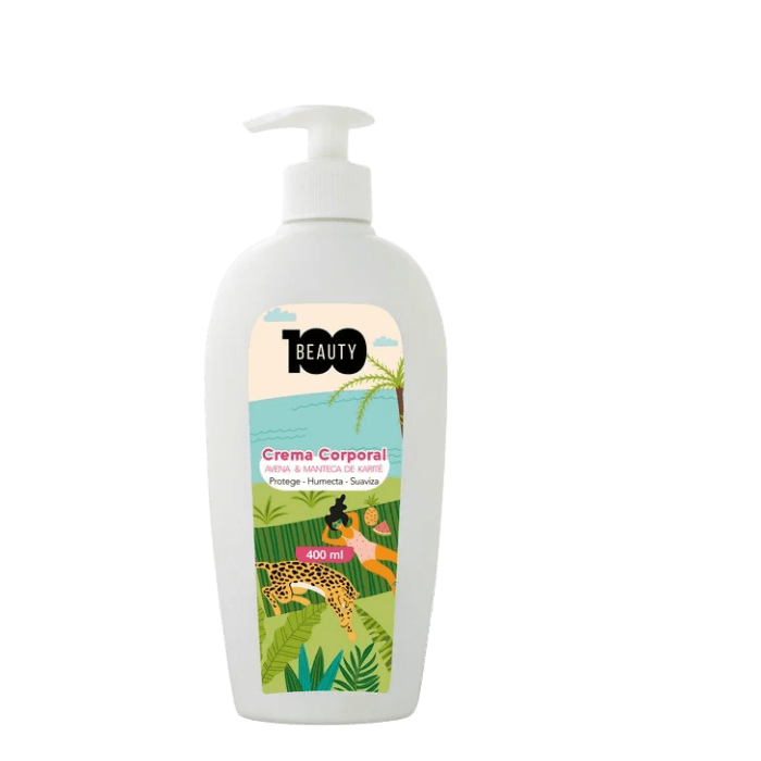 BEAUTY 100 CREMA CORPORAL AVENA & Y MANTECA DE KARITÉ 400ML