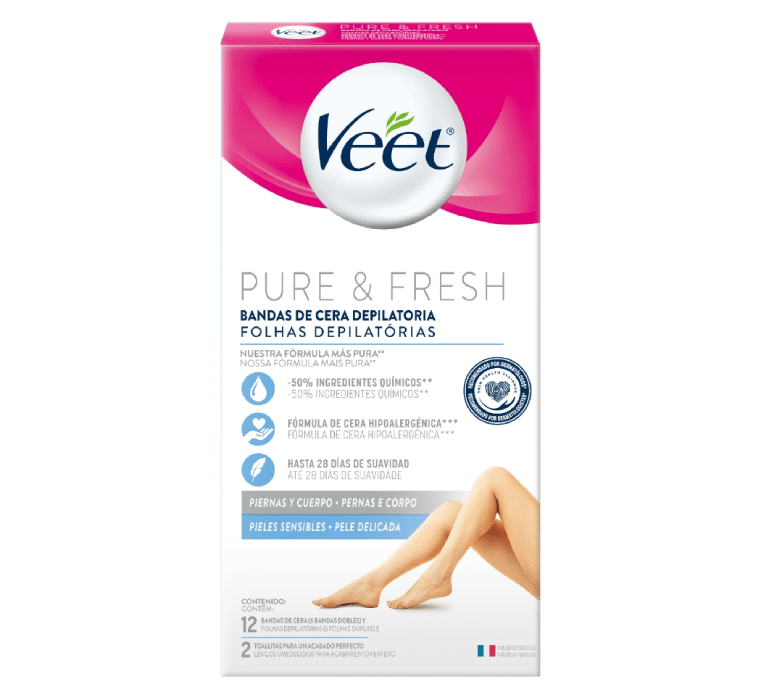 VEET BANDA DEPILATORIA CORPORAL VEET PURE & FRESH 12 BANDAS DET.