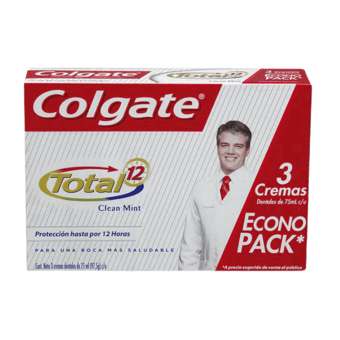 COLGATE TOTAL 12 CLEAN MINT 75 GT X3 DET.