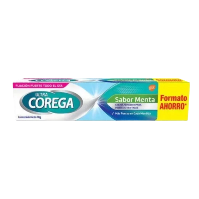 COREGA CREMA ADHESIVA PARA PRÓTESIS DENTALES SABOR MENTA 70G DET.