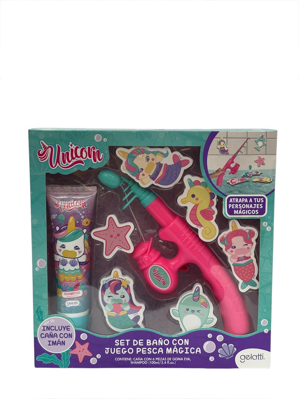 GELATTI UNICORNIO JUEGO PESCA MÁGICA +SHAMPOO 100 ML DET.