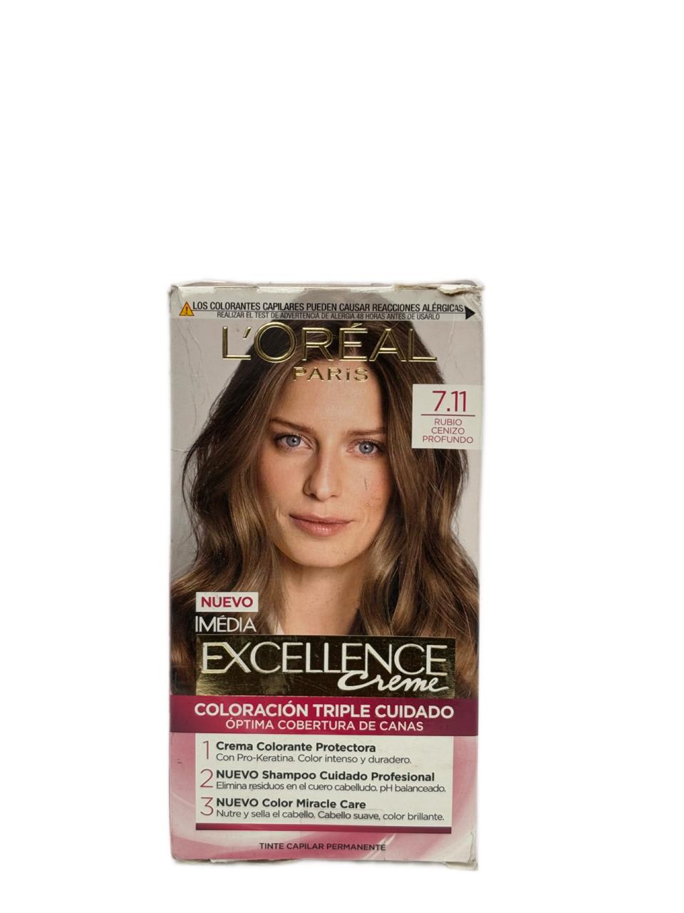 LOREAL EXCELLENCE CREME COL. 7.11 DET.