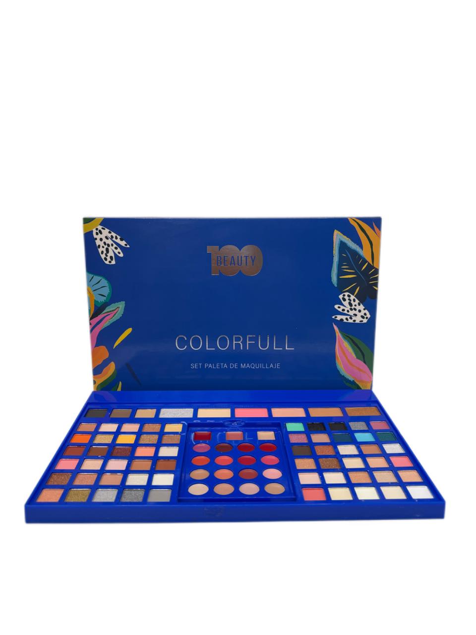 MAQUILLAJE BEAUTY100 PALETA DE MAQUILLAJE COLORFULL OJOS, ROSTRO, LABIOS.