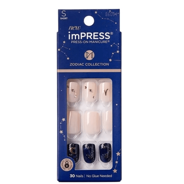 KISS IMPRESS ZODIAC COLLETION ARIES 30 NAILS SHORT DET.