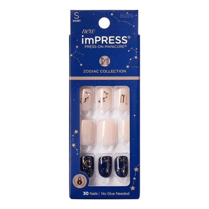 IMPRESS ZODIAC COLLECTION ESCORPIO 30 NAILS SHORT DET.