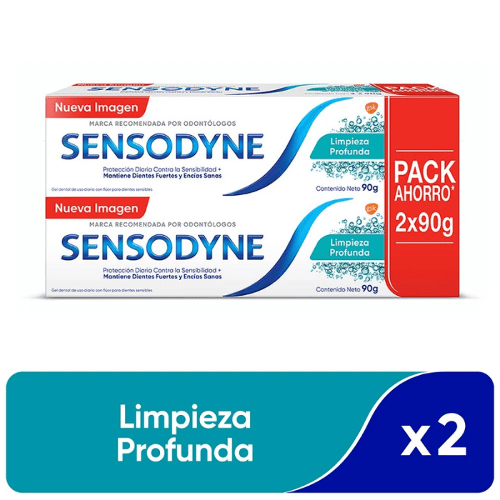 SENSODYNE PASTA DENTAL LIMPIEZA PROFUNDA 90 GRS X2 DET.