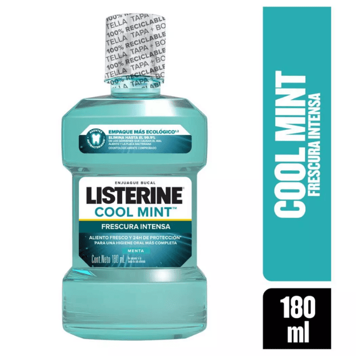 LISTERINE ENJUAGUE BUCAL COOL MINT 180 ML.
