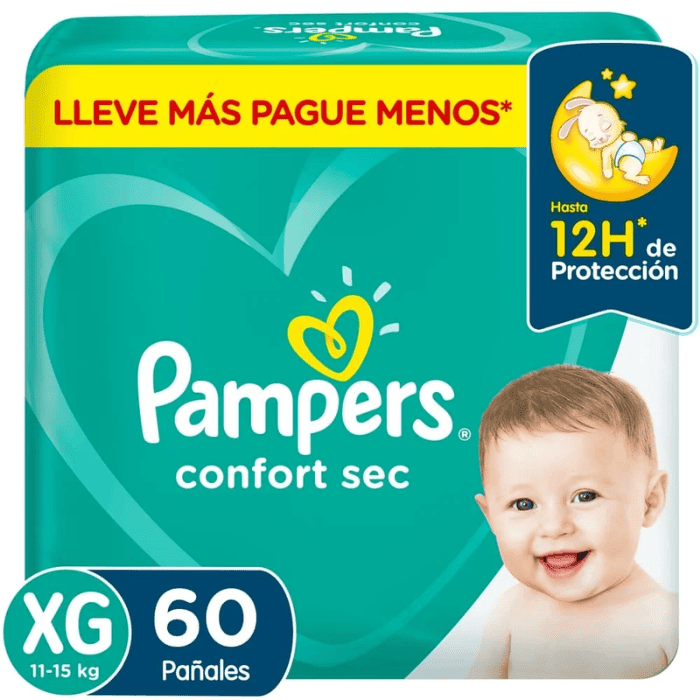 PAMPERS PAÑALES CONFORT SEC XG X60.