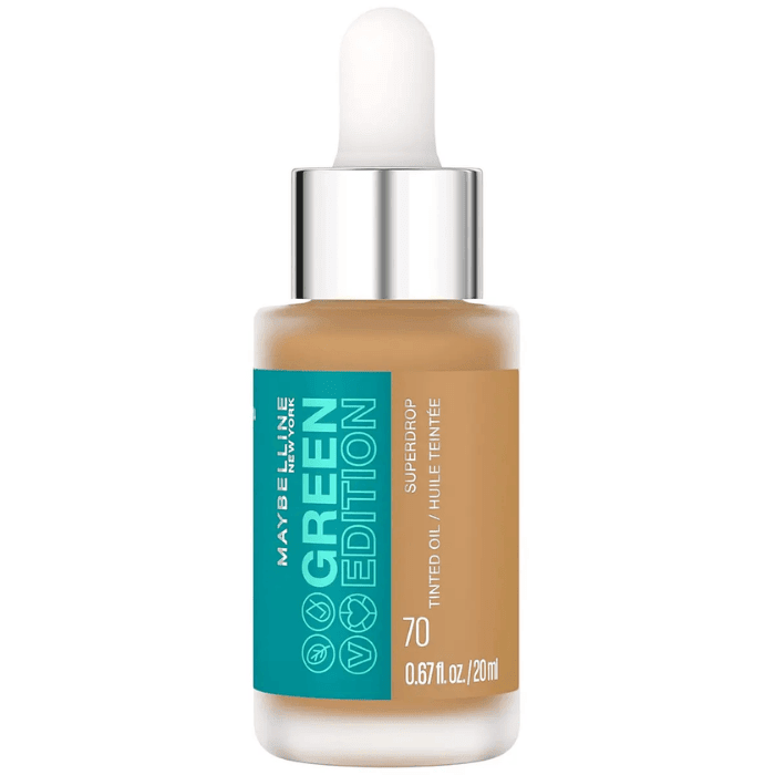 MAYBELLINE BASE EN GOTARIO TINTED OIL GREEN TONO 70 20 ML.