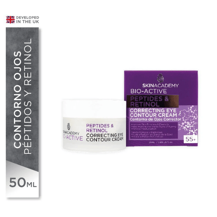 SKIN ACADEMY CONTORNO DE OJOS CON PÉPTIDOS Y RETINOL 25 ML.