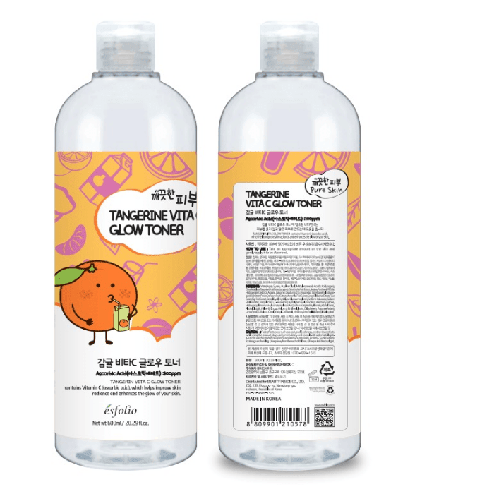 ÉSFOLIO PURE SKIN TONER TANGERINE VITAMINA C 600 ML.