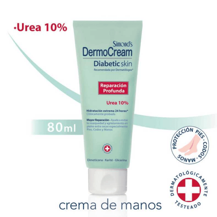 SIMONDS CREMA DE MANOS Y CODOS DIABETIC SKIN UREA 10% 80 ML.