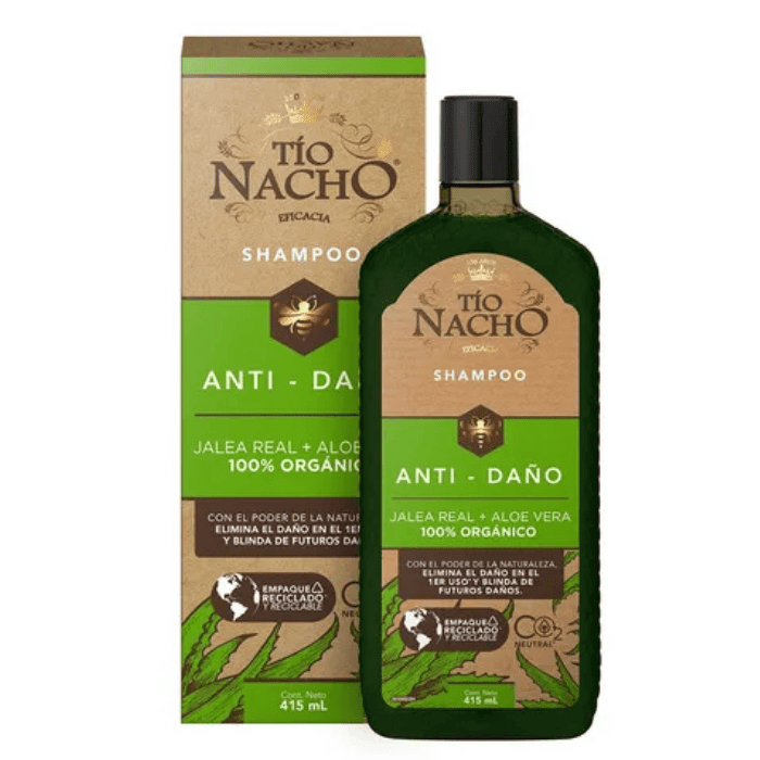 TÍO NACHO SHAMPOO ANTI- CAÍDA  JALEA REAL + ALOE VERA 415 ML.