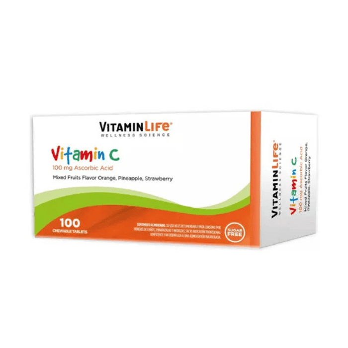 VITAMINLIFE VITAMINA C 100 SABOR FRUTAS 100 TABLETAS