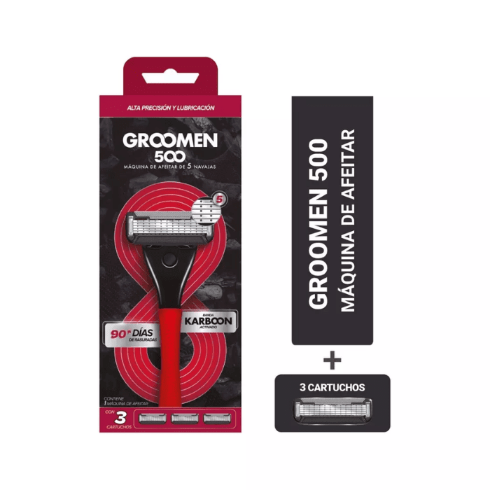 GROOMEN 500 5 HOJAS 3 CARTUCHOS DET.