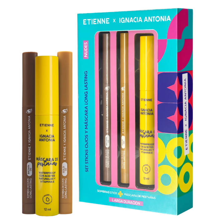 ETIENNE X IGNACIA ANTONIA SET MAQUILLAJE OJOS JUST FUN NUDES.