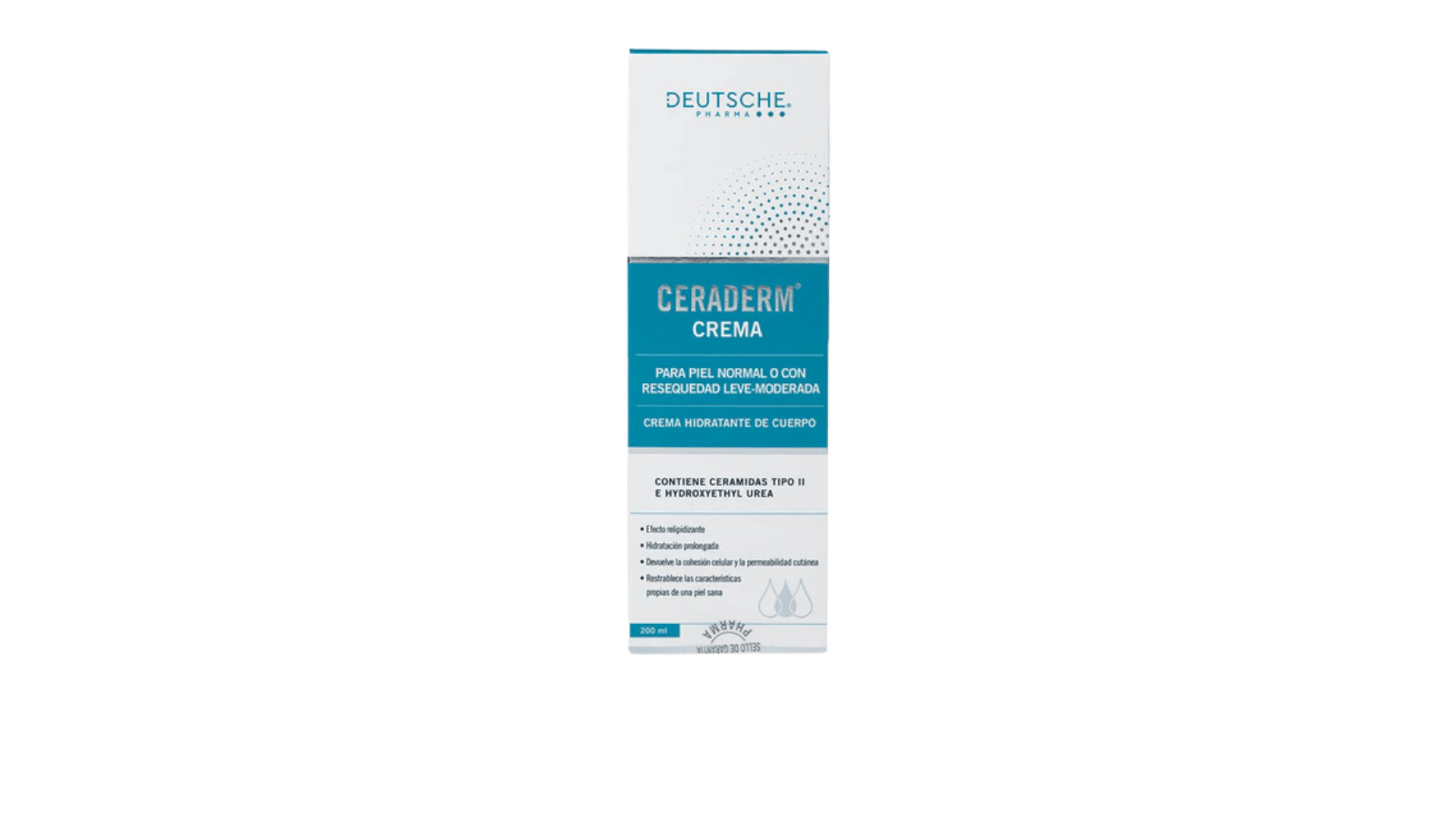 DEUTSCHE CERADERM CREMA HIDRATANTE PARA PIEL NORMAL O CON RESEQUEDAD LEVE- MODERADA 200ML DET