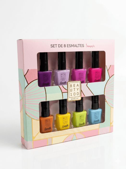 BEAUTY 100 SET 8 ESMALTES SUMMER DET.
