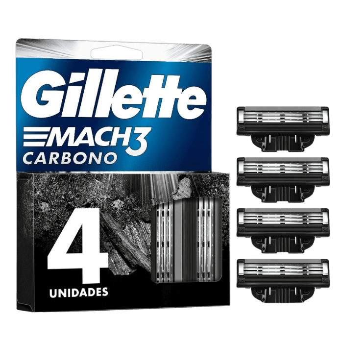 GILLETTE MACH3 CARBONO 4 UNIDADES DET.