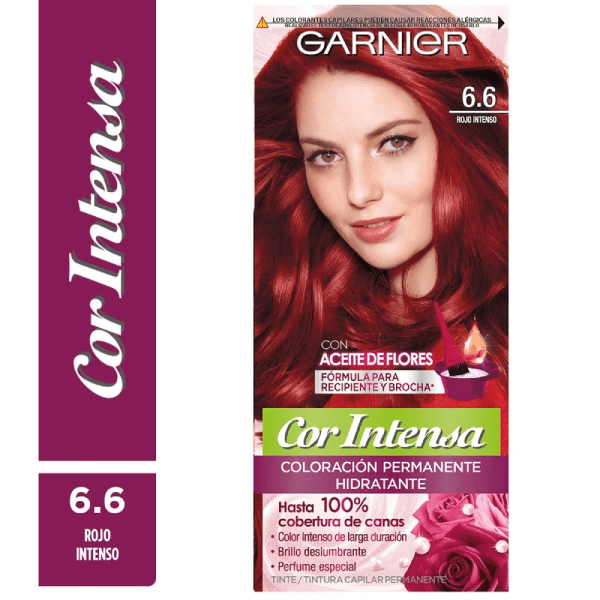 GARNIER COR INTENSA COLORACIÓN 6.6 ROJO INTENSO DET.