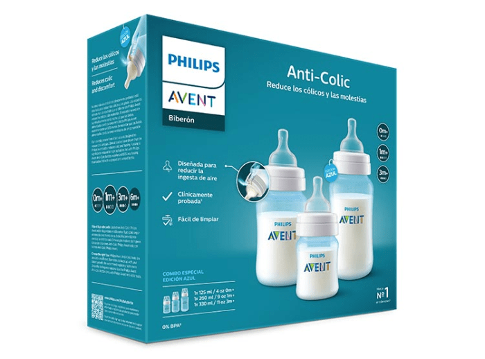 PHILIPS AVENT ANTI-COLIC 0 M, 1 M, 3 M+ BLUE DET.