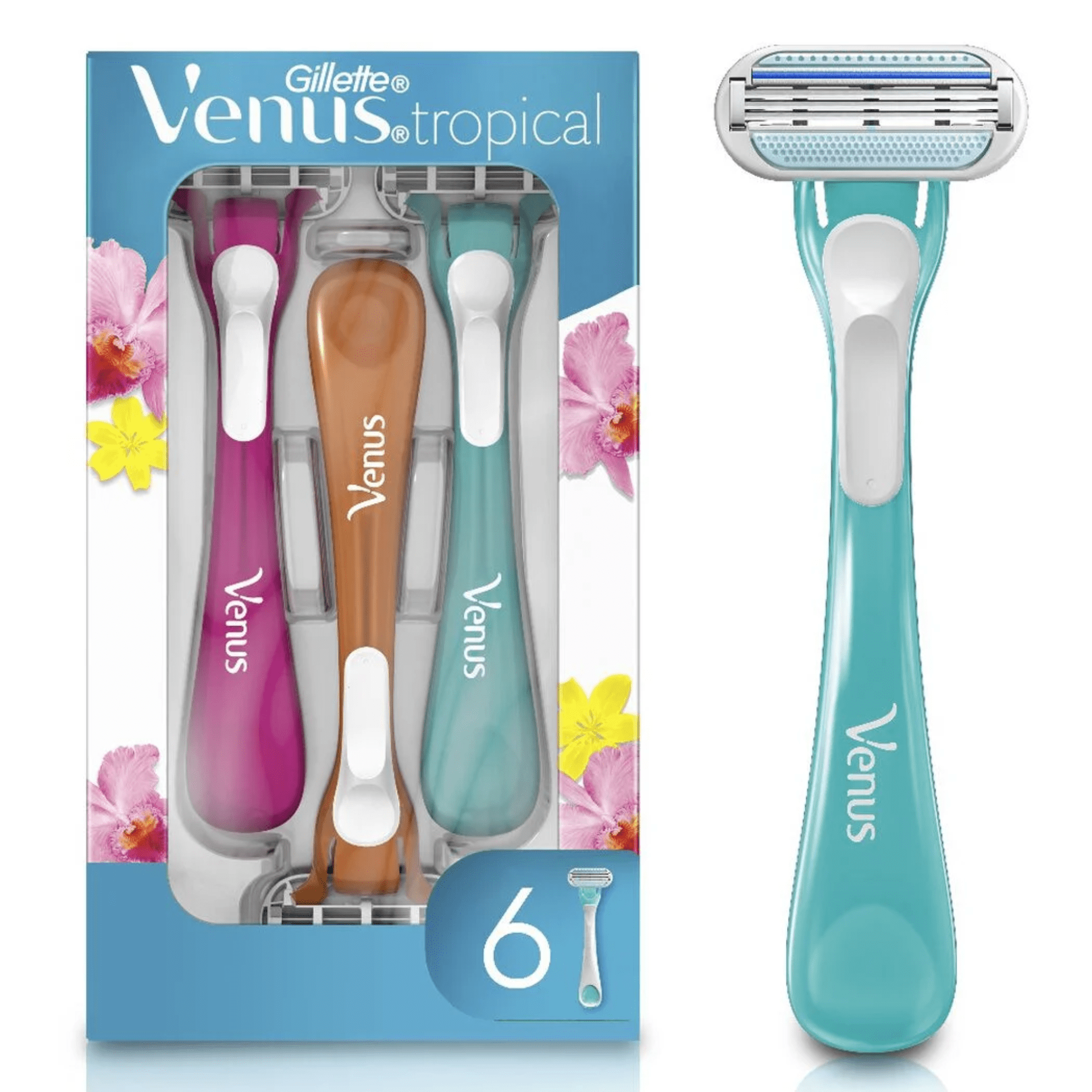 VENUS GILLETTE TROPICAL 6 DESECHABLES COLORES