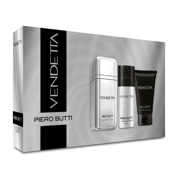 ESTUCHE PIERO BUTTI VENDETTA EAU DE P +DEO+GEL AFT. SH. DET.