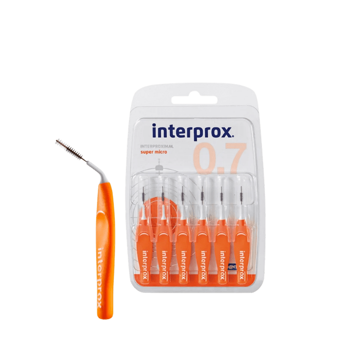 INTERPROX  CEPILLO DENTAL SUPER MICRO 0.7 MM PACK 6 UNIDADES.