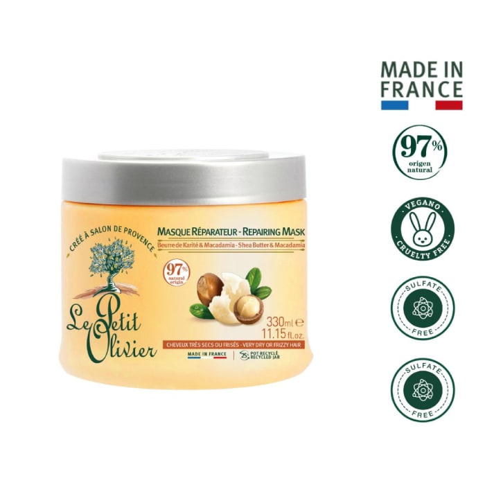 LE PETIT OLIVIER MÁSCARA NUTRIENTE CABELLO RIZADO - SIN SILICONA - VEGANO 330 ML
