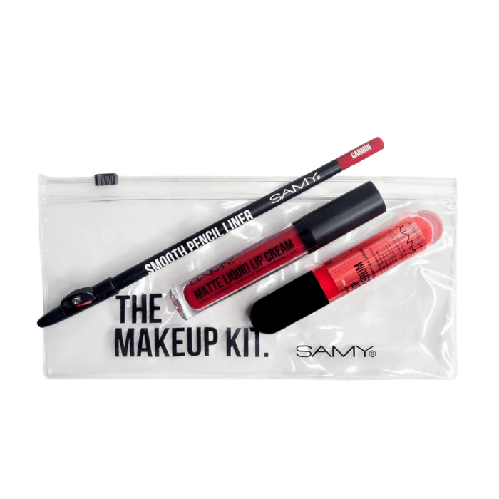 PACK SAMY RUTINA LABIOS SÉRUM + DELINEADOR + LIPSTICK ROJO